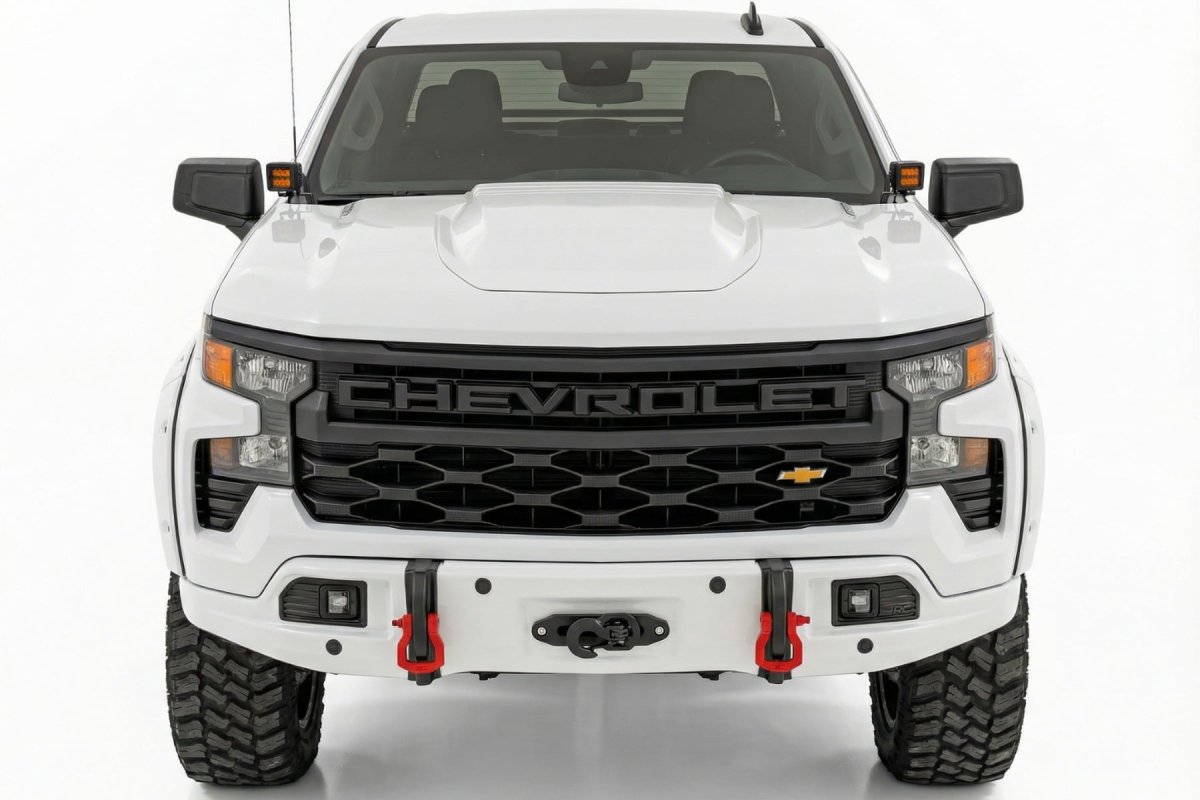 Chevrolet Silverado 1500 Bumper - Front - Rough Country - FXS - Summit White - '23-'26